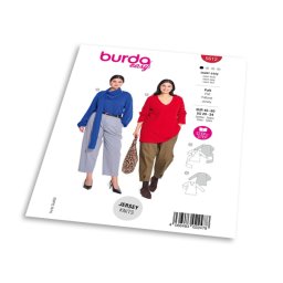 Střih Burda 5612 - Dámské halenky pro plnoštíhlé ve dvojím provedení