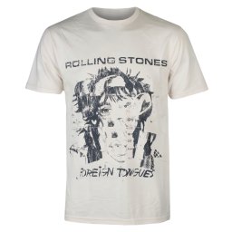 pánské tričko Rolling Stones - Foreign Tongues Art Tracks - béžové - LOW FREQUENCY - TRS25016TS