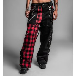 dámské jeans kalhoty AFFLICTION - SAINTLESS - červené/černé - AWV30283-BK