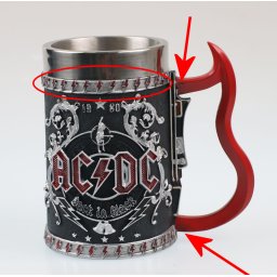 hrnek (korbel) AC/DC - Back in Black - POŠKOZENÉ - MY1520