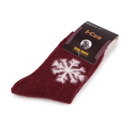 Ponožky vlněné teplé unisex, barva 8 vínová vločka