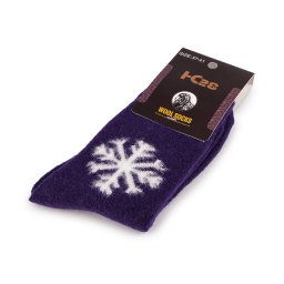 Ponožky vlněné teplé unisex, barva 9 borůvková vločka