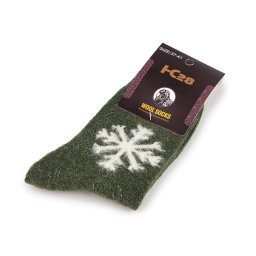 Ponožky vlněné teplé unisex, barva 10 zelená vločka