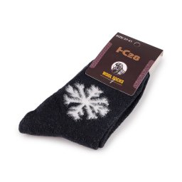 Ponožky vlněné teplé unisex, barva 11 modrá tmavá vločka