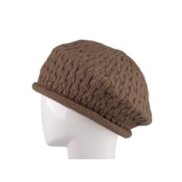 Dámský pletený baret, barva 2 béžová