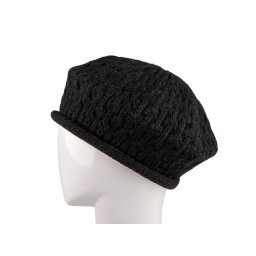 Dámský pletený baret, barva 3 černá