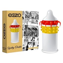 Egzo Lucky Dude - pnsk kondom s vstupky a psavkami - 1 ks