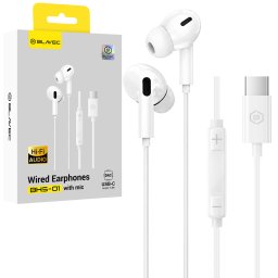 Blavec BHS-01 kabelová sluchátka USB-C s mikrofonem a DAC - Bílá
