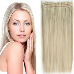 Girlshow Clip in vlasy - 60 cm dlouhý pás vlasů - F24/613 (melír platinově plavé v beach blond)