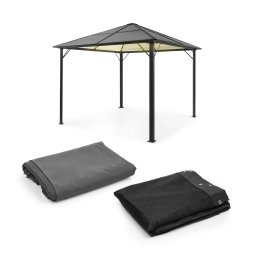 Blumfeldt Pantheon Solid Sky Ambient Solar, pavilon, sítě proti komárům, 3x3 m, solární osvětlení