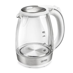 Skleněná rychlovarná konvice First Austria FA-5404-2-WI, LED podsvícení, 1,7L bílá