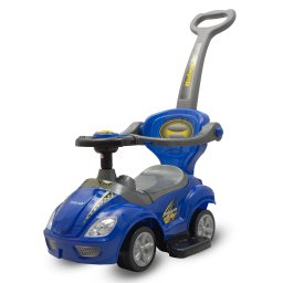 Dětské odrážedlo s vodící tyčí 3v1 Baby Mix Mega Car modré
