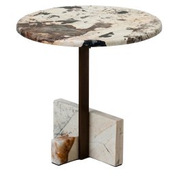 Výprodej Tacchini designové odkládací stoly Joaquim (ø 50 cm) - lakovaná podnož/ bílý mramor
