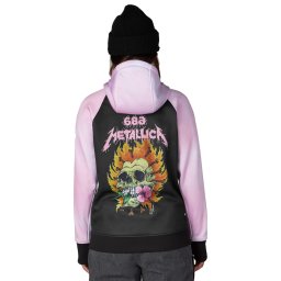 dámská mikina s kapucí 686 X METALLICA - Bonded - růžová/černá - M6WNCS317 MBLK