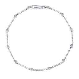 SILVEGO Diamantový náramek Oicha z bílého zlata s diamanty 0,42 ct - 18 cm