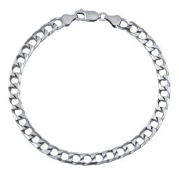 SILVEGO Stříbrný náramek SQUARE CURB Pancr 6 mm - 23 cm