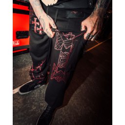 pánské jogger tepláky KILLSTAR x MOTIONLESS IN WHITE - DEAD AS F**K - černé - KSRA015706