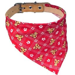 COBBYS PET Obojek z pravé kůže hladký 40cm se šátkem