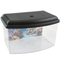 COBBYS PET Akvárium plastové 1 s krytem a pozadím 22x16x14cm 3l