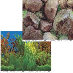 PENN PLAX Pozadí oboustr. 60cm/15m Grassy Plant /Boulders