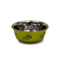 LES FILOUS Fusion Bowl 17cm 0,95L Nerezová miska barevná s černými tlapkami pro psy