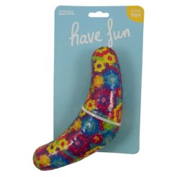 LES FILOUS TRANSPARENT RUBBER DART WITH PRINTED FABRIC INSIDE 20cm WITH SQUEAKER