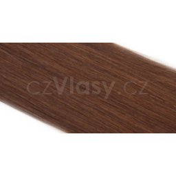 Asijské vlasy zakončené do trubičky odstín 4 Délka: 46 cm, Hmotnost: 0,5 g/pramínek, REMY kvalita