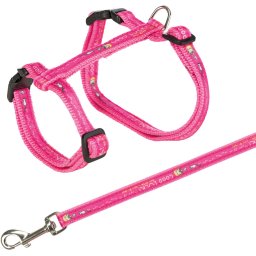 Trixie Postroj pro kočku s vodítkem XL GOOD LUCK 34-57cm/13mm Barva: růžová