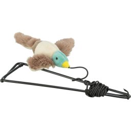 Plyšová létající kačena na dveřní rám 13 cm - hračka pro kočky