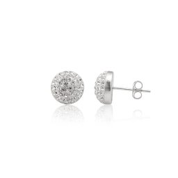 Stříbrné náušnice pecky bílé 12mm