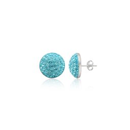 Stříbrné náušnice pecky aqua 12mm