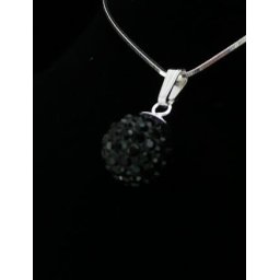Stříbrný přívěsek kulička černá 12mm