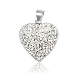 Stříbrný přívěsek srdce s krystaly