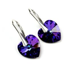 Stříbrné náušnice srdíčka Heliotrope