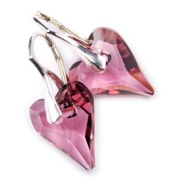 Stříbrné náušnice Wild Heart Pink