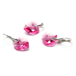 Stříbrná sada srdce Light Rose