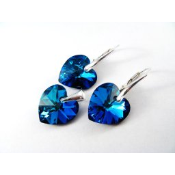 Stříbrná sada srdce Bermuda Blue