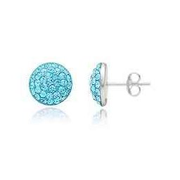 Stříbrné náušnice pecky Aqua 8mm