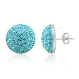 Stříbrné náušnice pecky Aqua 14mm