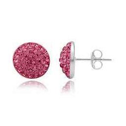Stříbrné náušnice pecky Pink 10mm