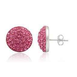 Stříbrné náušnice pecky Pink 12mm