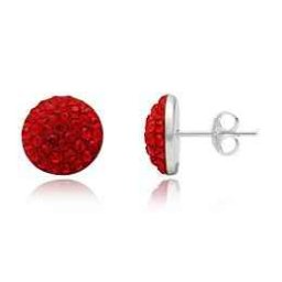 Stříbrné náušnice pecky RED Magma 10mm