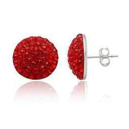 Stříbrné náušnice pecky RED Magma 12mm