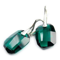 GRAPHIC stříbrné náušnice Emerald