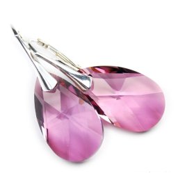 PEAR stříbrné náušnice Antique Pink