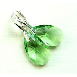 PEAR stříbrné náušnice Peridot