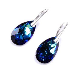 PEAR stříbrné náušnice Bermuda Blue