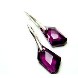 Stříbrné náušnice De-Art Amethyst