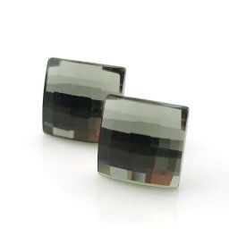 ČTVEREČKY stříbrné náušnice Black Diamond