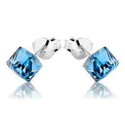 KOSTIČKY stříbrné náušnice Aquamarine